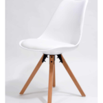 Krzesło styl skandynawski, białe z poduszką