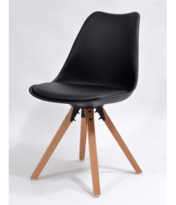 Krzesło styl skandynawski, czarne z poduszką