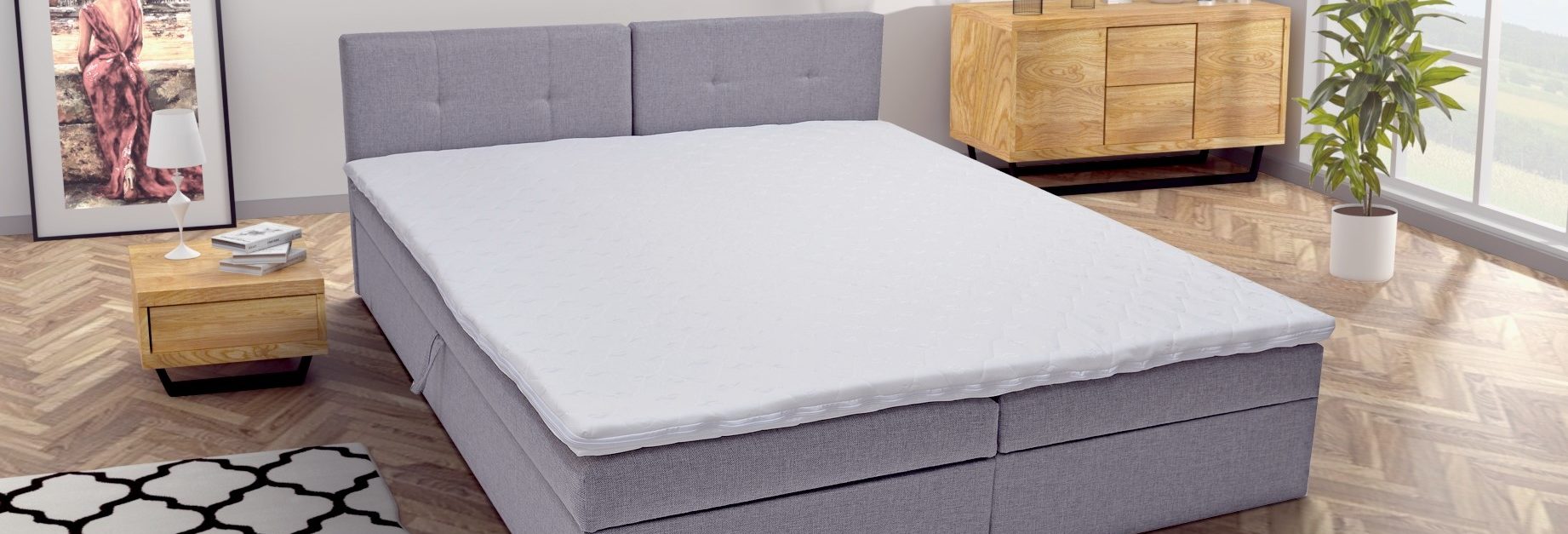 lozko tapicerowane z pojemnikiem